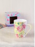 Floral Print Mug Cup Set (4ps) With Gift Box 350ml (12oz)